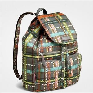 Vera Bradley Midtown Cargo City Plaid Backpack in Multi-Color / Grey